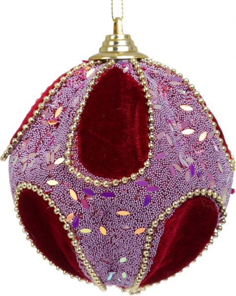 Куля новорічна SD019-46 d 100 мм бордовий