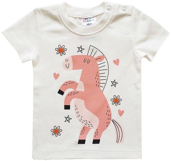 Футболка для дівчаток для дівчаток Colibri р.74 бежевий із малюнком G4074k 