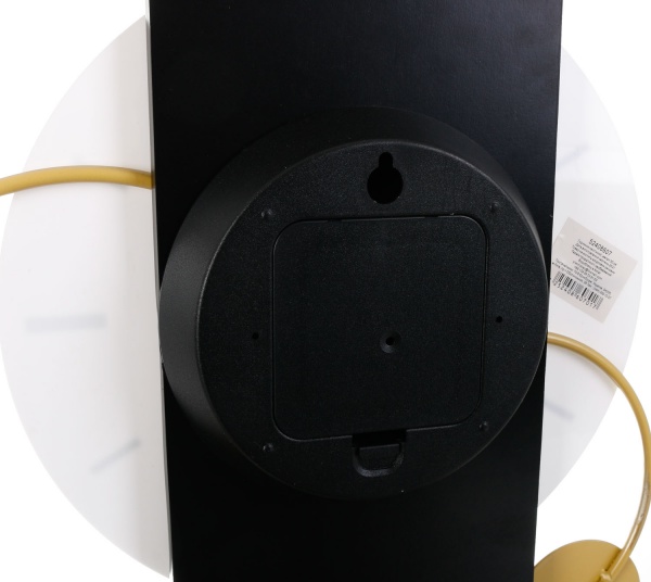 Годинник настінний металевий 30 см чорно-біло-золотий