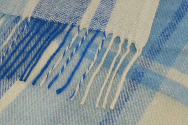 Плед дизайн 21/8 140x200 см синій із білим Ярослав 