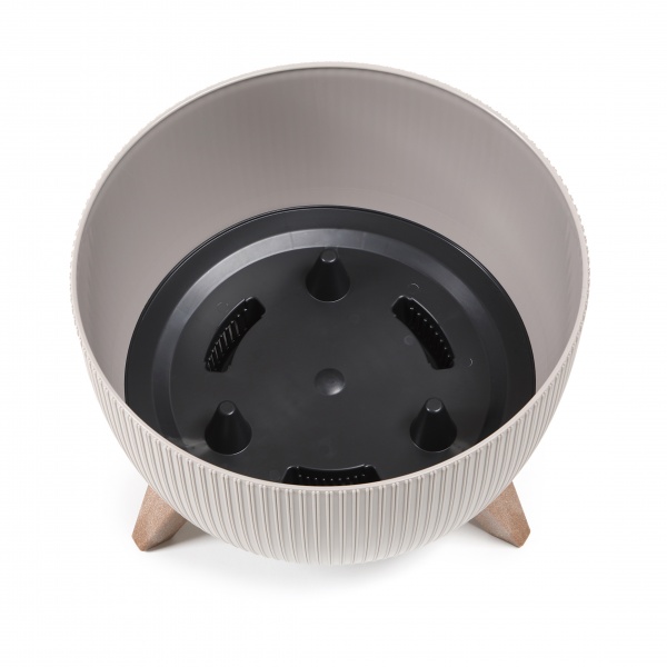 Горщик пластиковий Ламела Чаша Рома 330 джампер круглий 12,4 л крем (ROMA 330) 