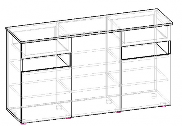 Комод Вісент МГ08 1500х420х850 мм кашемір /сантьяго софт 