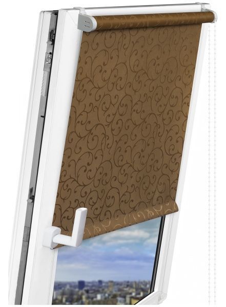 Ролета стандарт Delfa Жаккард Прима 135x170 см какао 