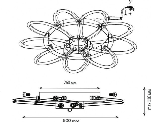 Люстра светодиодная ALLA-lighting Astra 136 Вт белый 