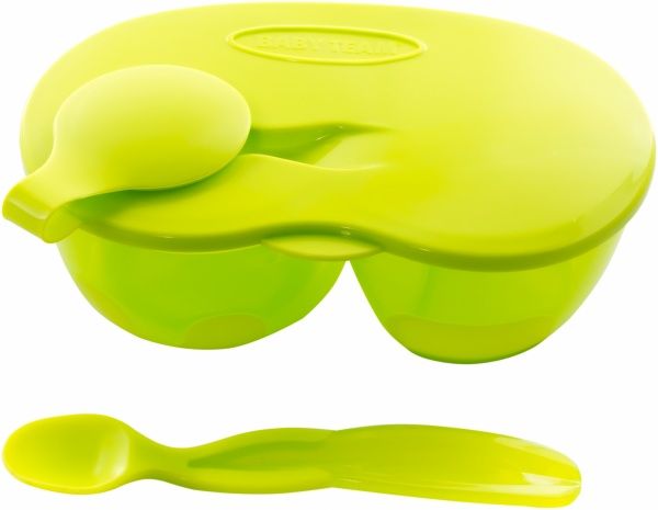 Тарілка двосекційна Baby Team з кришкою та ложкою 6003