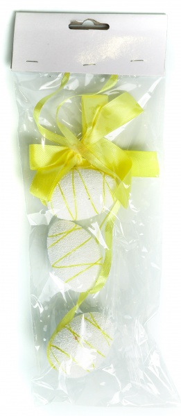 Декоративна підвіска Shunda Яйця смугасті пасхальні 4х20 см в асортименті