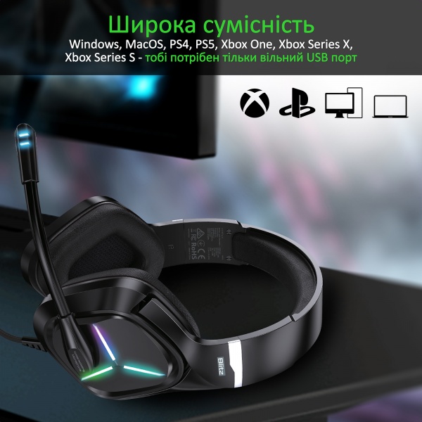 Навушники Vertux Blitz 7.1 USB black (blitz.black) 