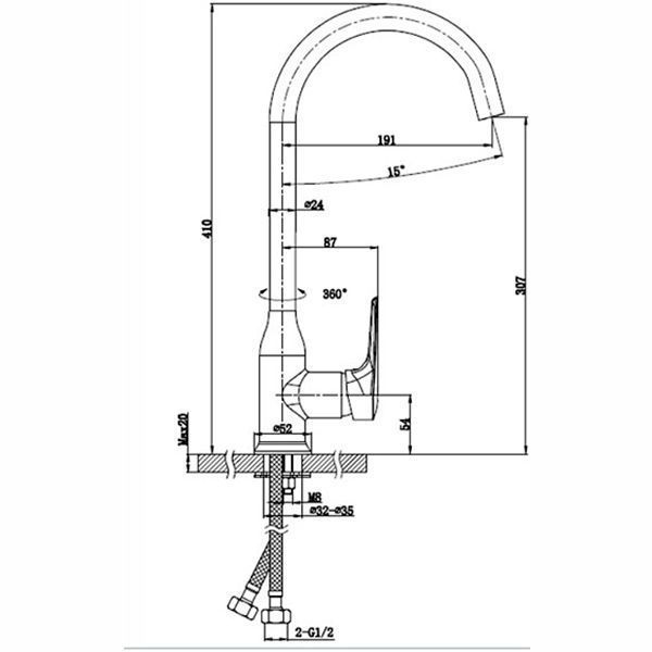 Змішувач для кухні Bravat F7351385CP-RUS