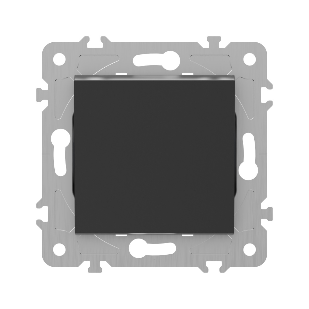 Вимикач перехресний одноклавішний HausMark Alta без підсвітки чорний