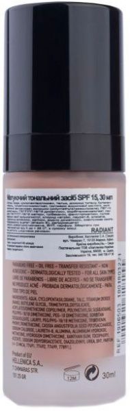 Тональная основа Radiant NATURAL FIX MATT 01 rosy 30 мл