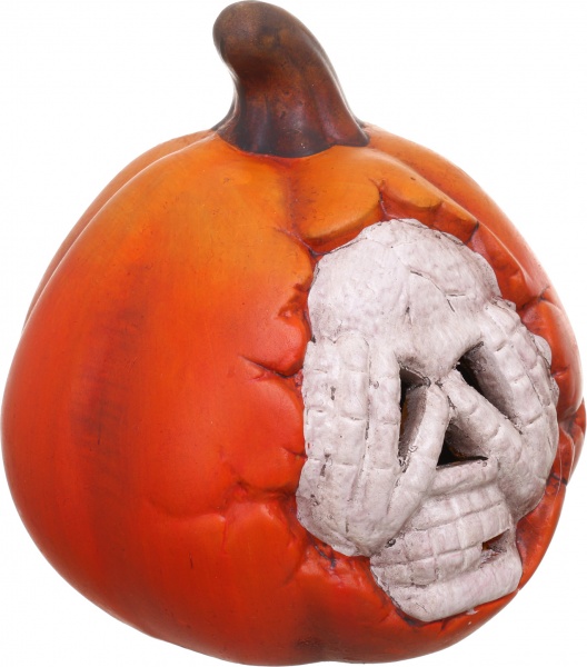 Декоративная фигура Тыква с черепом 140х140х160 мм