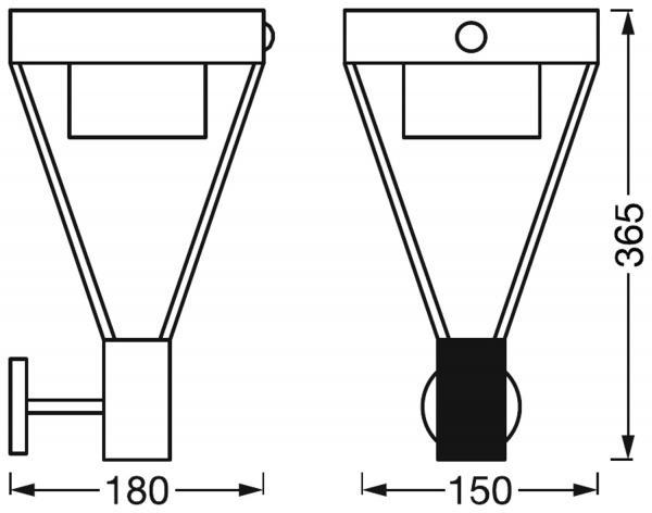 Світильник на сонячній батареї Ledvance Endura Style Solar 6 Вт IP44 темно-сірий BOUQUET WALLSEN чорн 