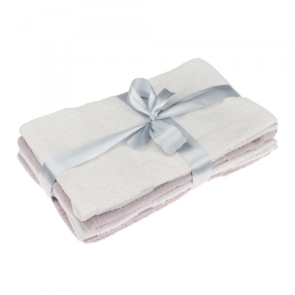 Набір рушників махрових 4 шт. 30x45 см сірий/ ліловий Homeline 