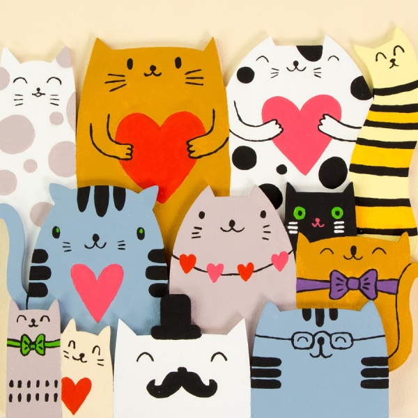 Набор для творчества 3D-картина 12 котов N0003539 18x18 см Rosa Talent 