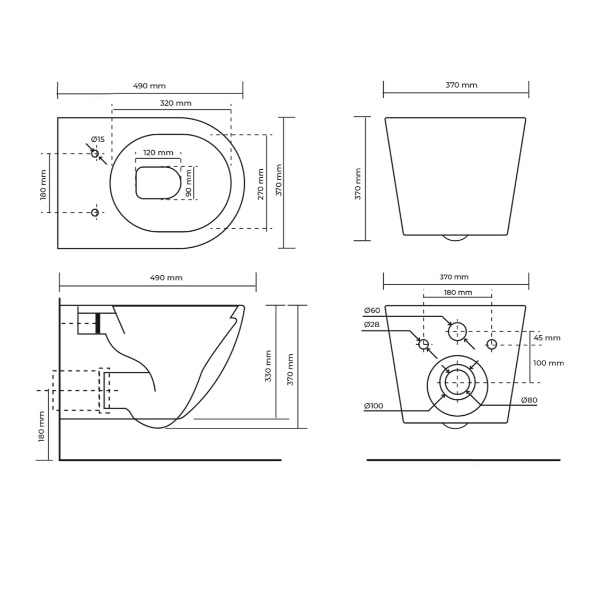 Унитаз подвесной Doosh Fayna Tornado DO-HT-07 White