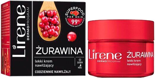 Крем для лица Lirene увлажняющий легкий Superfood For Skin Клюква 50 мл