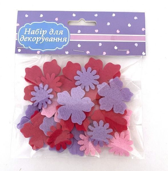Декор з фетру Квіти 25 шт. Аплі-Краплі