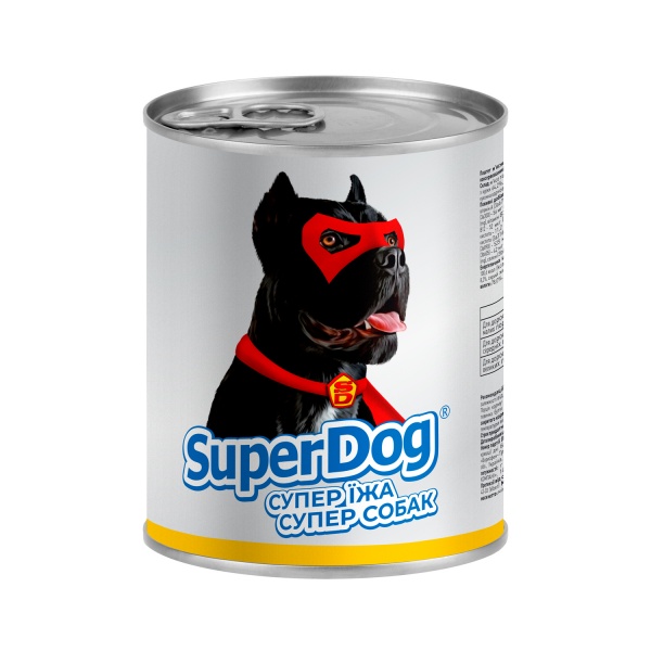 Паштет консервированный для всех пород SuperDog с курицей 800 г