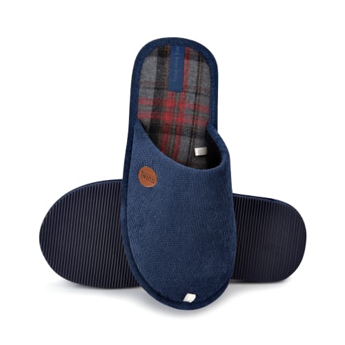 Тапки домашние Twins вельвет/клітинка р.40/41 синий