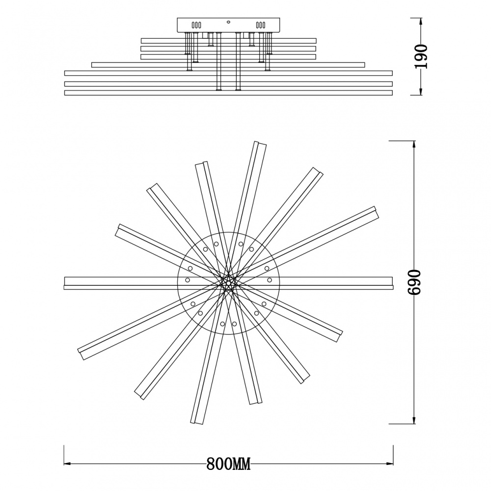 Люстра потолочная Hopfen MAGI-7 WH 7x150 Вт LED-модуль белый