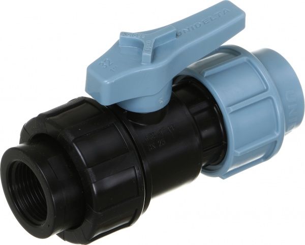 Кран кульовий Unidelta ПЕ труб d32x1 ВР