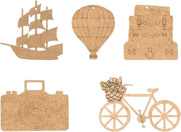 Набор заготовок для декорирования Путешествие 5 шт Rosa Talent 