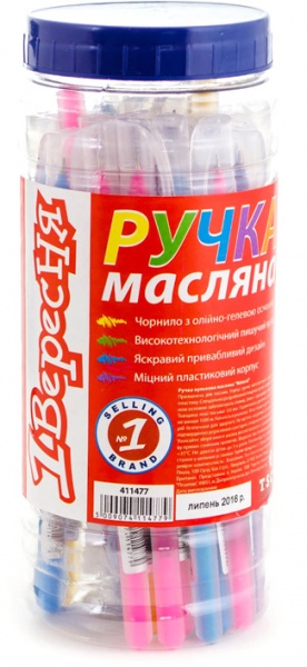 Ручка кулькова 1 вересня Natural синя 411477 