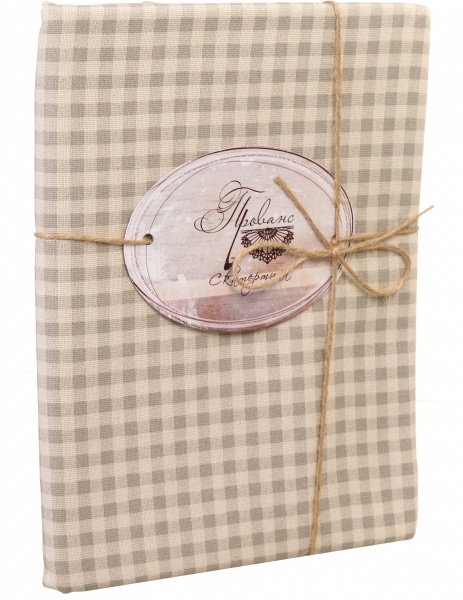 Скатерть Bella клетка 180x132 см серый Прованс 