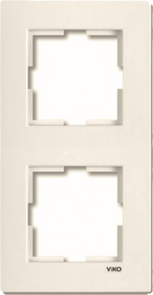 Рамка двойная Viko Meridian 85x130 мм вертикальная крем 90979032-WH