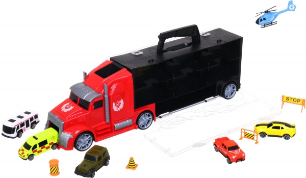 Ігровий набір Shantou місто вантажівка-кейс 42x9x13 см червоний 666-01K