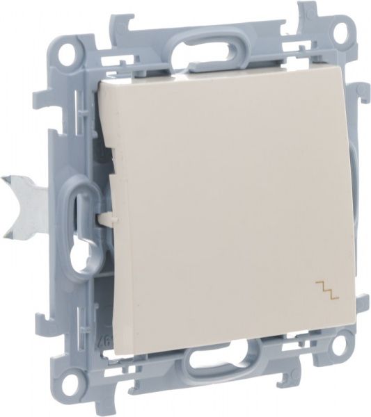 Вимикач прохідний одноклавішний Simon 10 без підсвітки 10 А 250В кремовий CW6.01/41