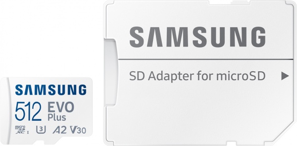 Карта памяти Samsung microSDXC 512 ГБ Class 10 (MB-MC512KA/RU) EVO Plus UHS-I + SD адаптер 