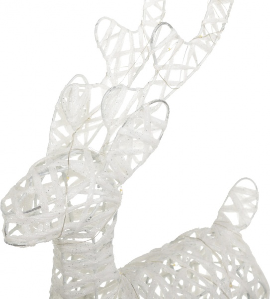 Декоративная фигура в форме оленя белого цвета встроенный светодиод (LED) 40 ламп 24 см 