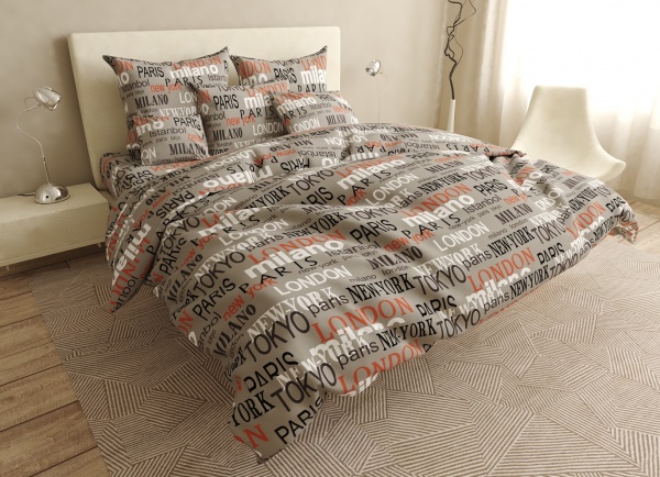 Комплект постельного белья 1,5 Metropolis серый UP! (Underprice) 