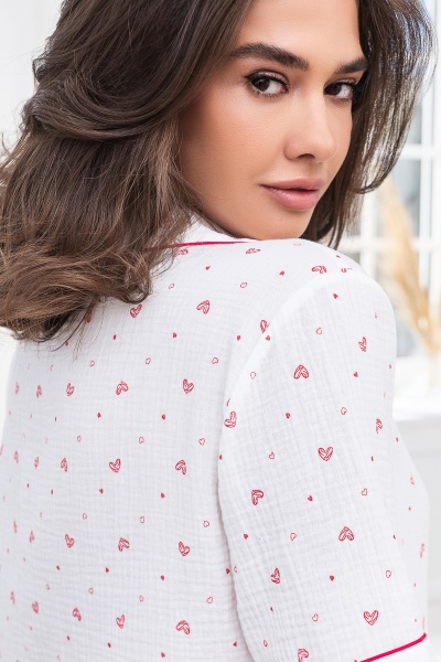 Пижама German Volf красные сердечки р. XS белый