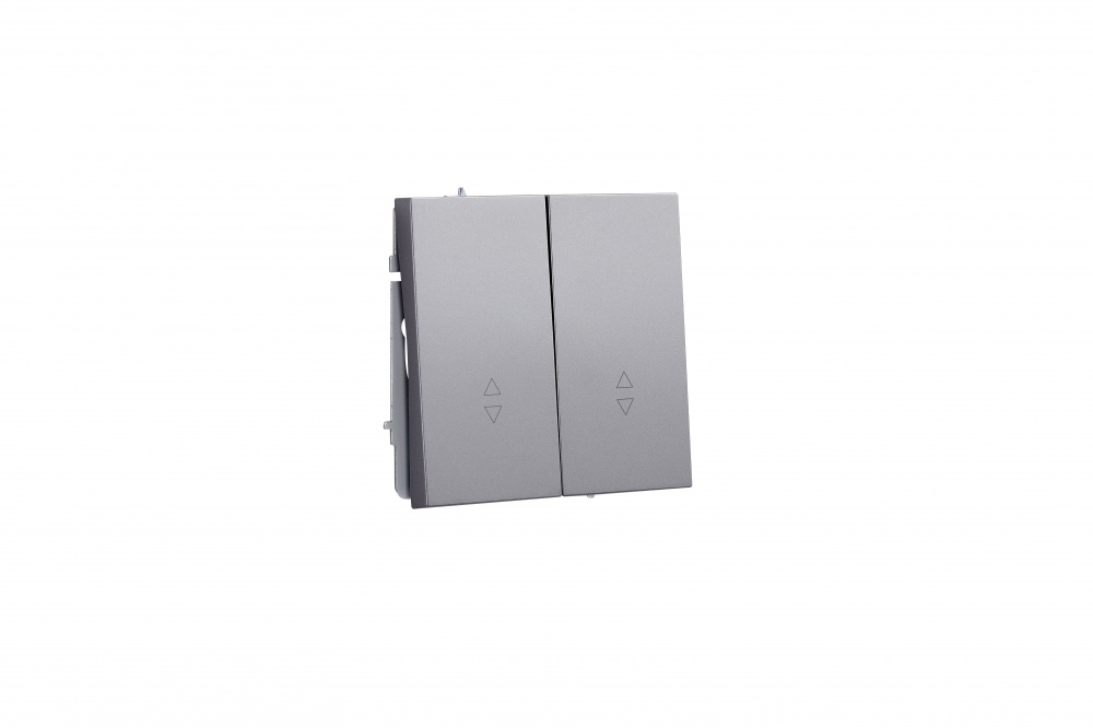 Механизм выключателя проходной двухклавишный HausMark Juna без подсветки серый 7041-3588-106QC