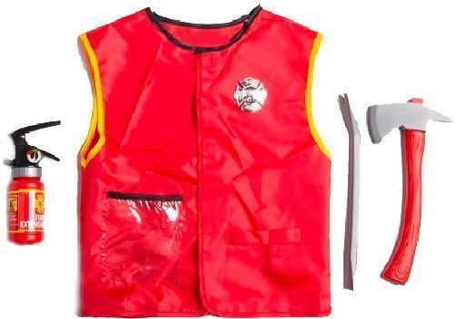 Костюм дитячий карнавальний Пожежника з аксесуарами червоний 513092 