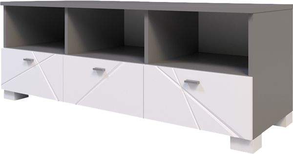 Тумба під ТВ Санті Меблі Х-Скаут Х-13 білий матовий / графіт 