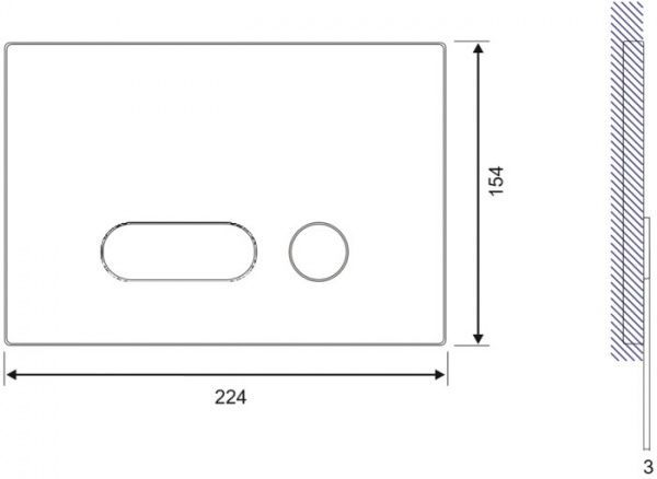 Кнопка смыва Cersanit Intera стекло белое S97-022