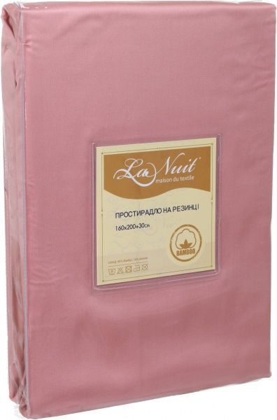 Простирадло на резинці Bamboo 160x200 см рожево-помаранчевий La Nuit 
