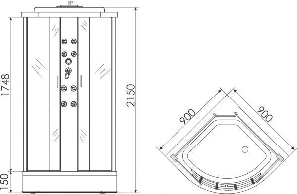 Гидромассажный бокс Erlit ER 3509PF-C3
