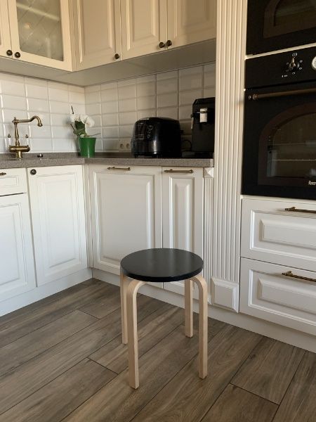 Табурет деревянный 460х350х350 коричневый / черный 