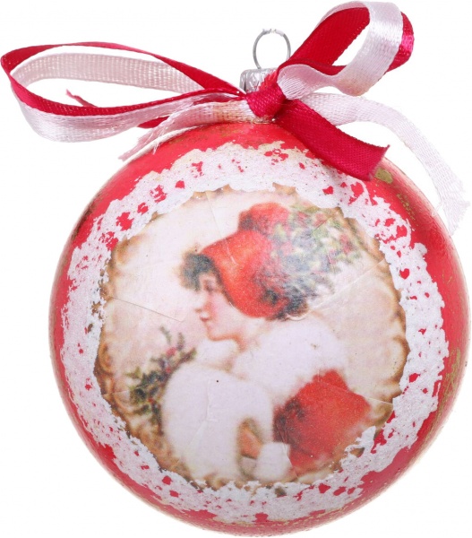 Шар новогодний Декупаж d 80 мм в ассортименте