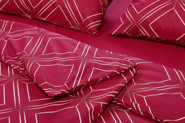 Комплект постельного белья Геометрия семеный красный La Nuit 