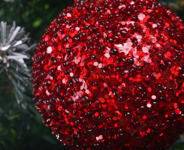 Елочная игрушка в форме шара красная стеклянная 8 см 8 мм красный ABJ404020