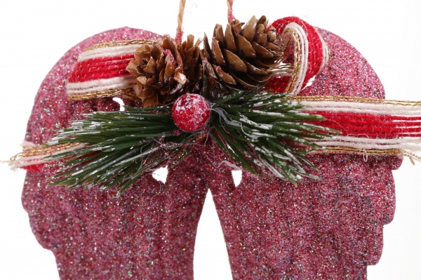 Декоративна підвіска Крила з декором 15 см HFF233P рожевий