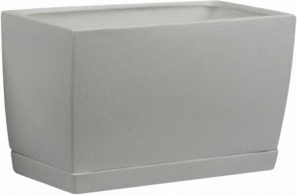 Горщик керамічний Larsan з піддоном вискоий прямокутний 11 л білий 