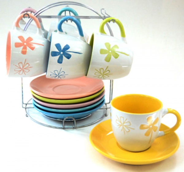 Чашка с блюдцем Ромашки 220 мл 22-149-025 Оселя