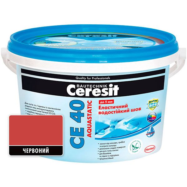 Фуга Ceresit СЕ 40 Aquastatic № 50 2 кг червоний