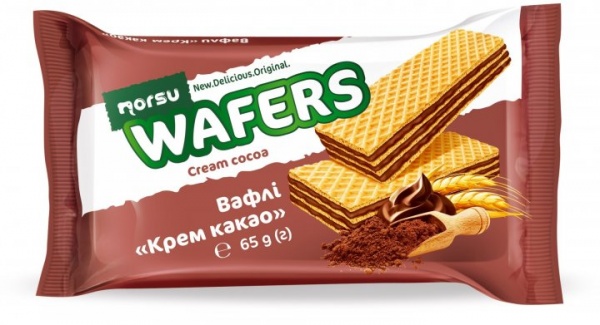Вафлі ТМ Norsu Крем-какао 65 г 